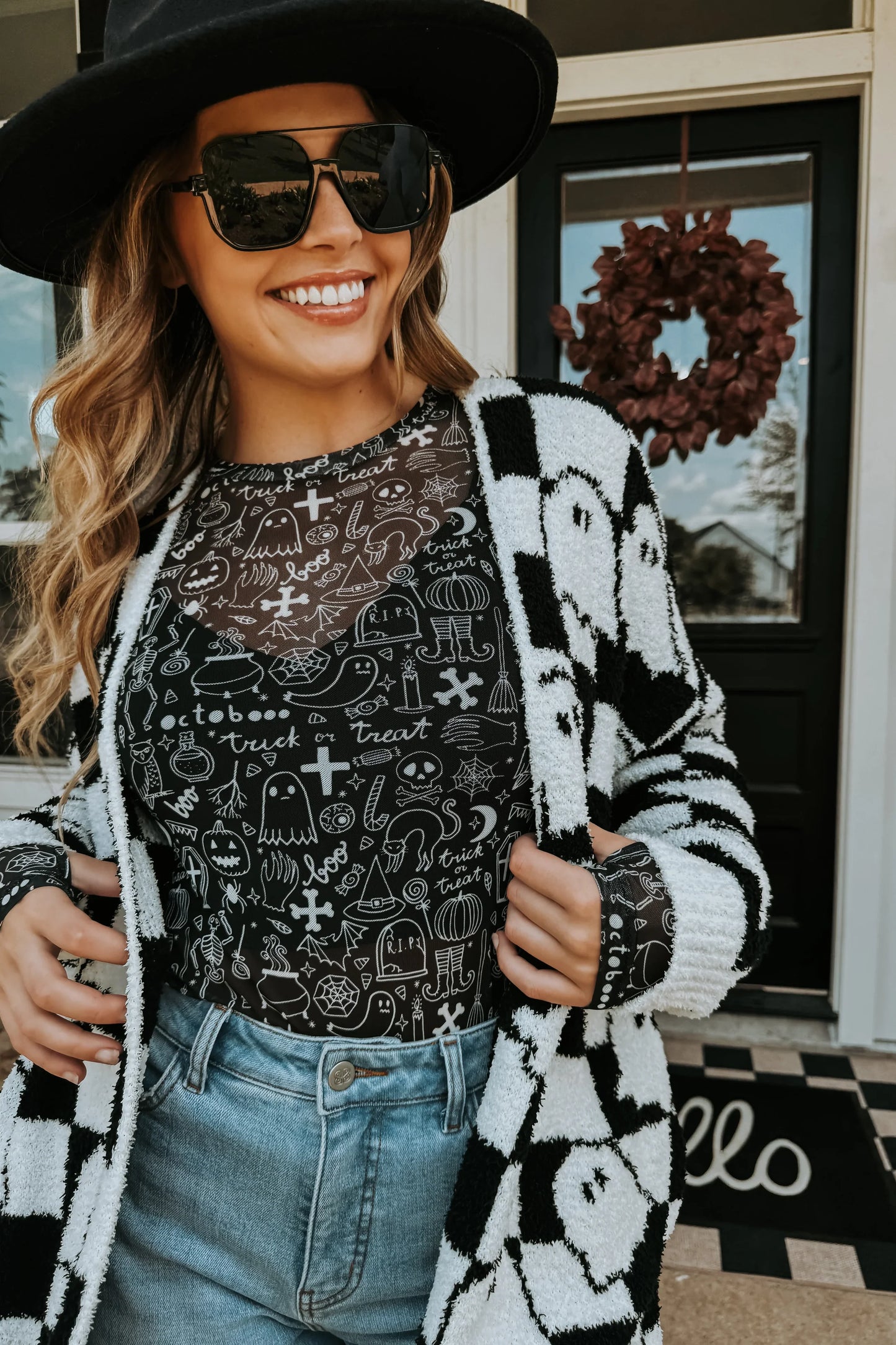 PREORDER: Spooky Halloween Mesh Top