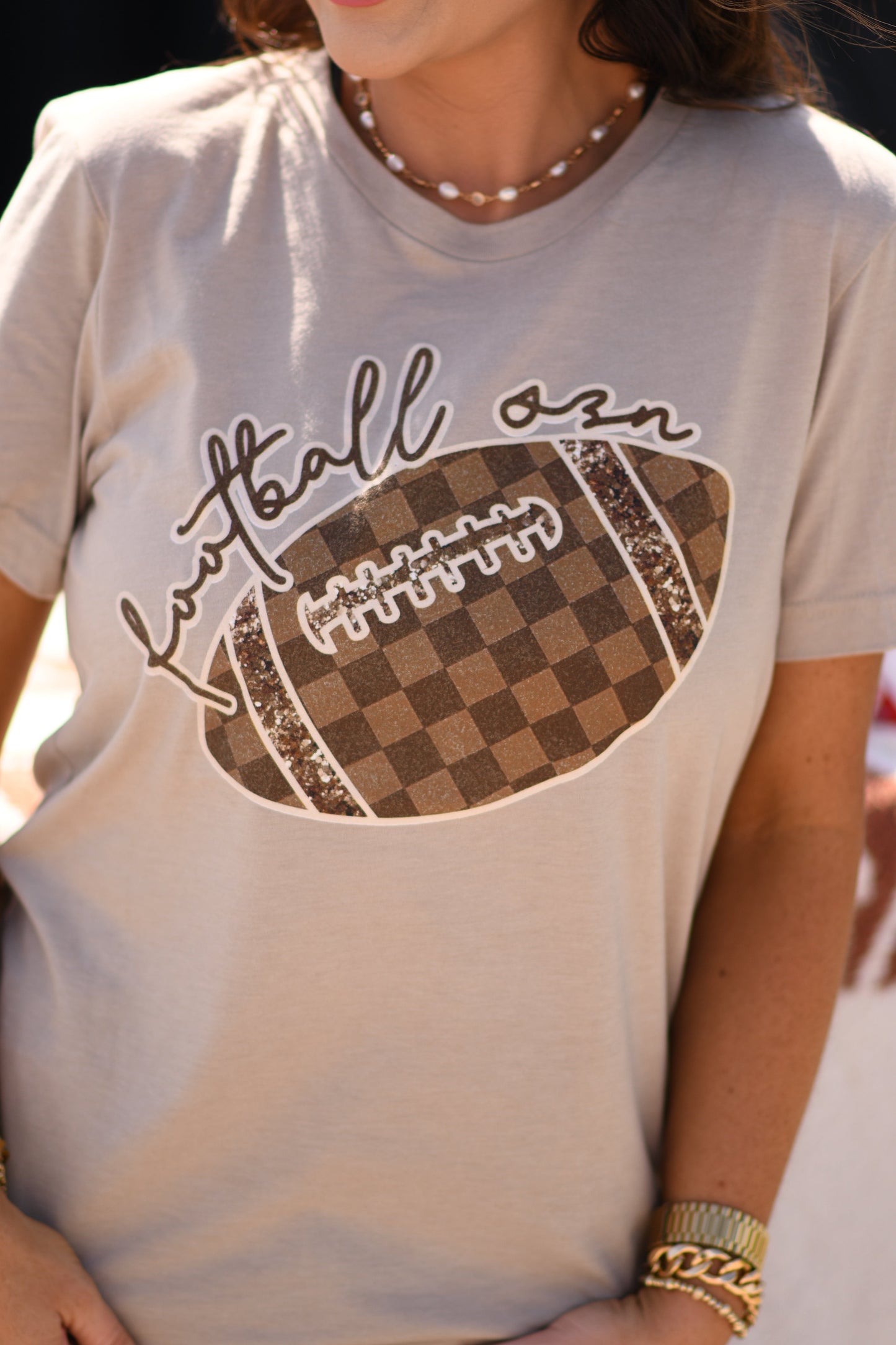 Football Szn Checkered Football Tee