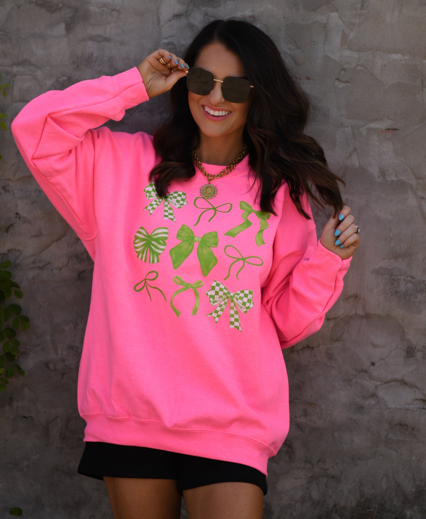 Neon Green Bows Sweatshirt