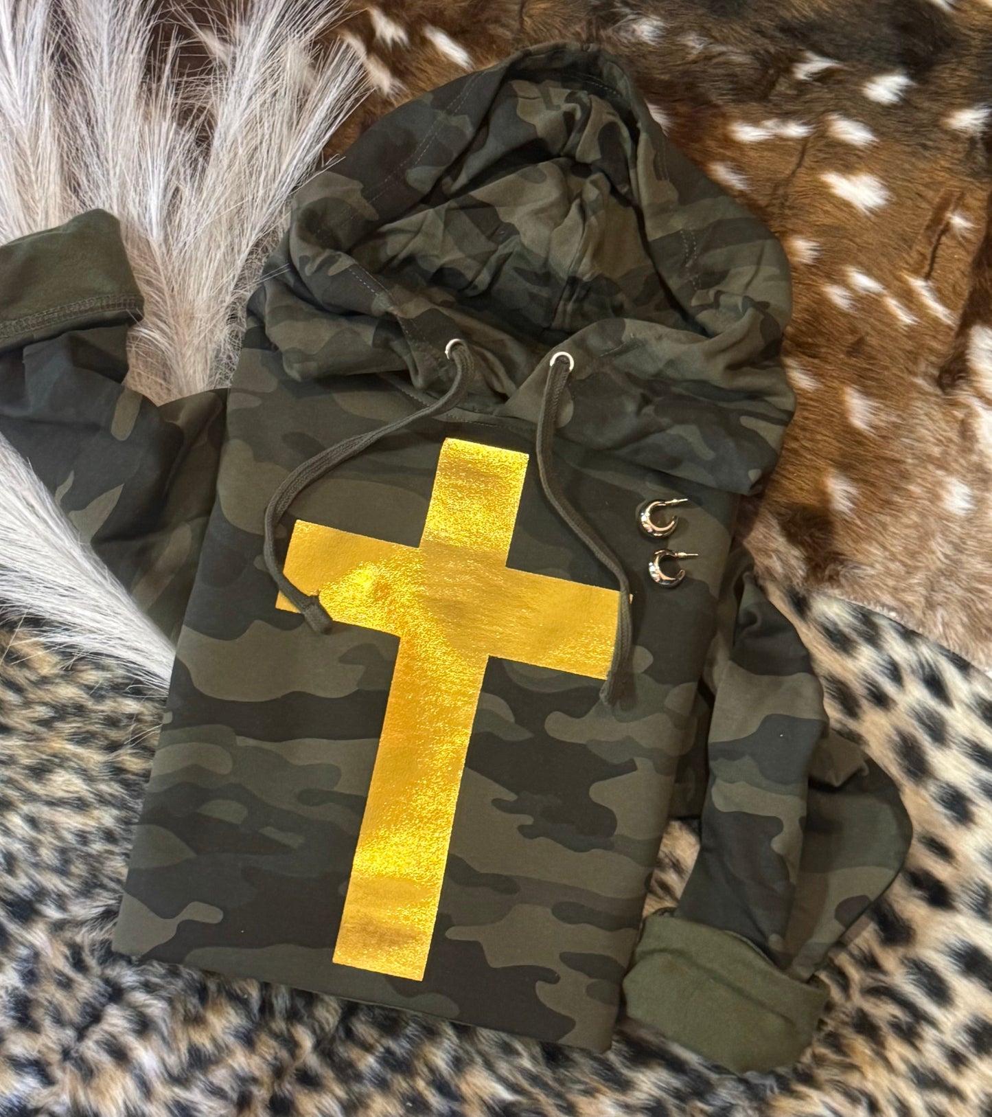 Foil Cross Camo Hoodie