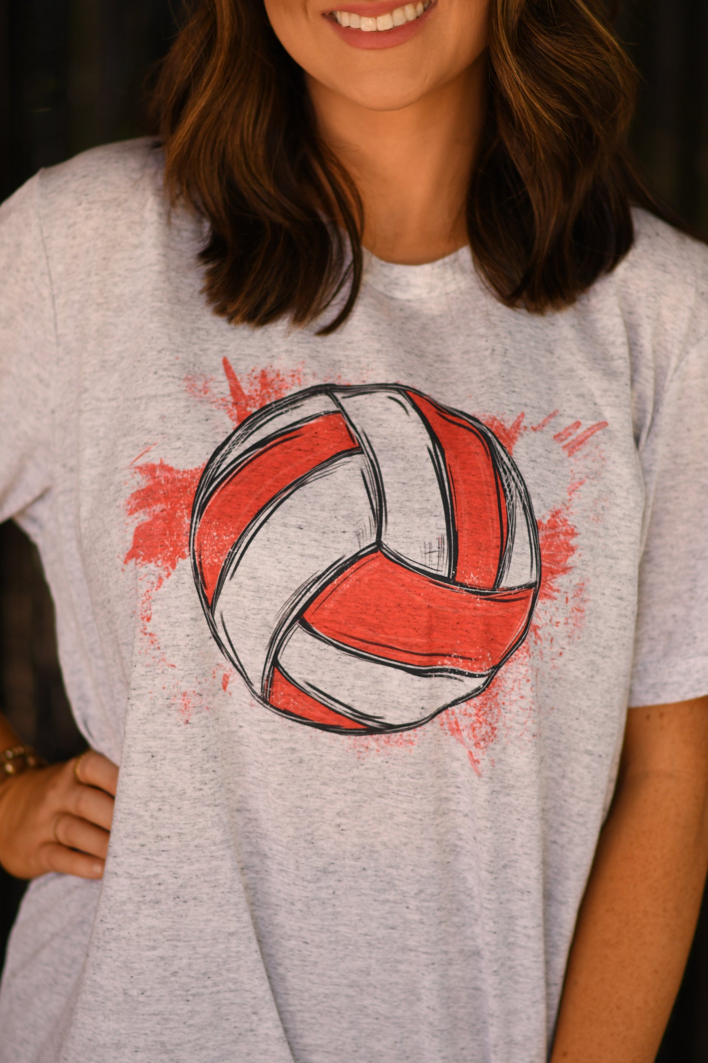 Red Volleyball Splatter Tee