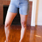 Judy Blue Medium Wash Mid Rise Cut Off Jean Shorts