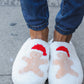 Holiday Gingerbread Man Print Fleece Slippers