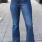 Judy Blue Dark Wash High Rise Flare Back Pocket Detail Jeans