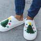 Christmas Tree Print Fleece Slippers