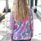 Beautiful You Magenta Floral Vintage Two Tone Knit Top