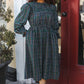 All I Want Hunter Green Plaid Check Woven Pocketed Dress