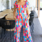 Scarlet & Aqua Geometric Print Wide Leg Jumpsuit