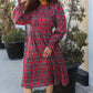 All I Want Hunter Red Plaid Check Woven Pocketed Dress