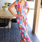 Scarlet & Aqua Geometric Print Wide Leg Jumpsuit