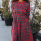 All I Want Hunter Red Plaid Check Woven Pocketed Dress