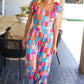 Scarlet & Aqua Geometric Print Wide Leg Jumpsuit