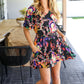 Live For Today Black Floral Surplice Woven Romper