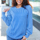 Everyday Vintage Denim Rib Mineral Wash Long Sleeve Top