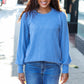 Everyday Vintage Denim Rib Mineral Wash Long Sleeve Top