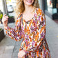 Fall in Love Taupe & Rust Floral Print Babydoll Bubble Sleeve Top