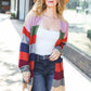 Weekend Ready Multicolor Striped Slouchy Open Cardigan