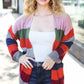 Weekend Ready Multicolor Striped Slouchy Open Cardigan