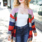 Weekend Ready Multicolor Striped Slouchy Open Cardigan