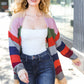 Weekend Ready Multicolor Striped Slouchy Open Cardigan