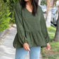 Moss Green Leopard Wool Dobby Woven Knit Top