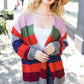 Weekend Ready Multicolor Striped Slouchy Open Cardigan