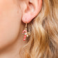 Candy Cane Metal Dangle Earrings