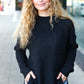 Classy Chic Black Mock Neck Chest Pocket Knit Sweater