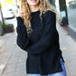 Classy Chic Black Mock Neck Chest Pocket Knit Sweater