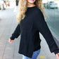 Classy Chic Black Mock Neck Chest Pocket Knit Sweater