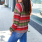 Perfectly You Olive & Mauve Stripe Two-Tone Banded Sweater Top