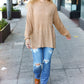 Classy Chic Taupe Mock Neck Chest Pocket Knit Sweater