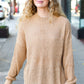 Classy Chic Taupe Mock Neck Chest Pocket Knit Sweater