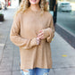 Classy Chic Taupe Mock Neck Chest Pocket Knit Sweater