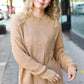 Classy Chic Taupe Mock Neck Chest Pocket Knit Sweater