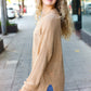 Classy Chic Taupe Mock Neck Chest Pocket Knit Sweater