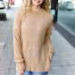 Classy Chic Taupe Mock Neck Chest Pocket Knit Sweater