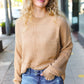 Classy Chic Taupe Mock Neck Chest Pocket Knit Sweater