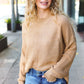 Classy Chic Taupe Mock Neck Chest Pocket Knit Sweater