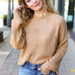 Classy Chic Taupe Mock Neck Chest Pocket Knit Sweater