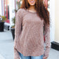 Casual Living Camel Washed Baby Waffle Long Sleeve Top