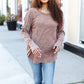 Casual Living Camel Washed Baby Waffle Long Sleeve Top