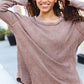 Casual Living Camel Washed Baby Waffle Long Sleeve Top