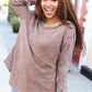 Casual Living Camel Washed Baby Waffle Long Sleeve Top