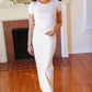 Judy Blue Above & Beyond White Braided Waist Wide Leg Jeans