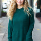 Classy Chic Hunter Green Mock Neck Chest Pocket Knit Sweater