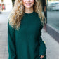 Classy Chic Hunter Green Mock Neck Chest Pocket Knit Sweater