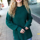 Classy Chic Hunter Green Mock Neck Chest Pocket Knit Sweater