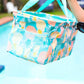 Turquoise Pineapple Print Collapsible Canvas & Nylon Tote