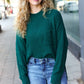 Classy Chic Hunter Green Mock Neck Chest Pocket Knit Sweater